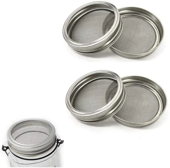 Stainless Steel Strainer Lid for Canning Jars & Seed Sprouting Screens: The Perfect Kitchen Accessory