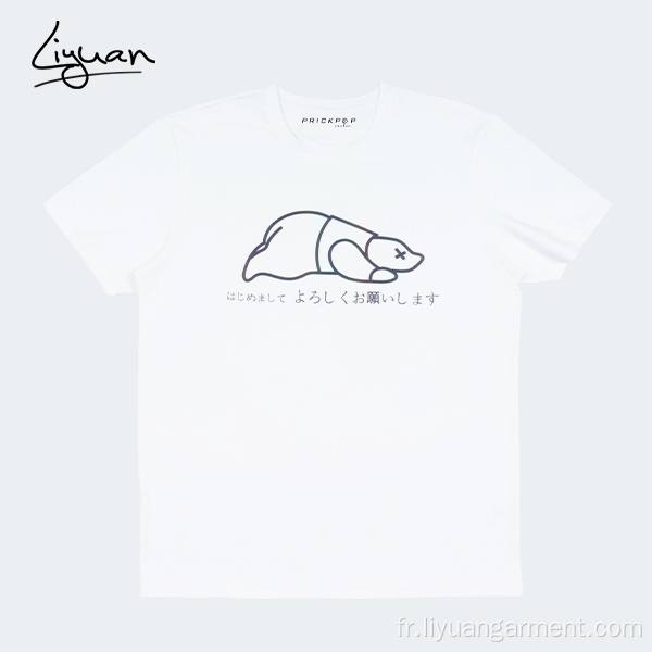 T-shirt de coton à cou rond réfléchissant