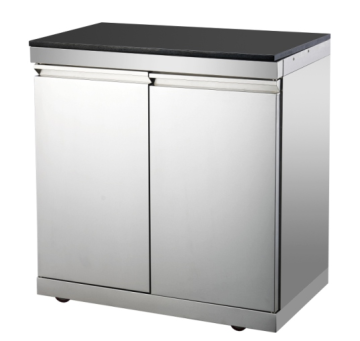 Modern Black Marble Countertop Stainless Steel 304 Built-In Gas Grill Outdoor Kitchen Cabinet