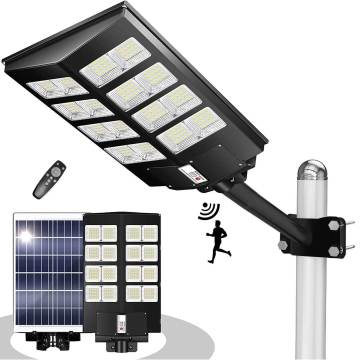 300W LED Solar Street Light: Dusk to Dawn & Motion Sensor Road Lamp for Commercial Parking Lots