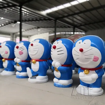 Outdoor Garden Japanese Cartoon Figures Fiberglass Doraemon Statue