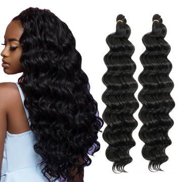 Deep Wave Twist Crochet Hair Extensions Ombre Color Synthetic Fiber 20inch Black Blonde Curly Deep Twist Braiding Hair Bulk