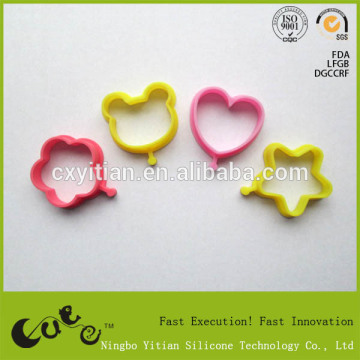 siliconefried egg pancake ring, flower shape/bear shape/heart shape/star shape silicone egg ring