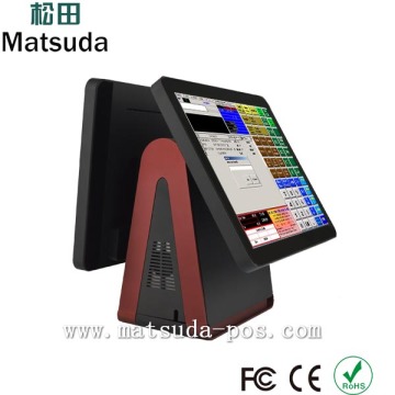 cofe shop 15 inch touch screen pos cash register machine with AD screen