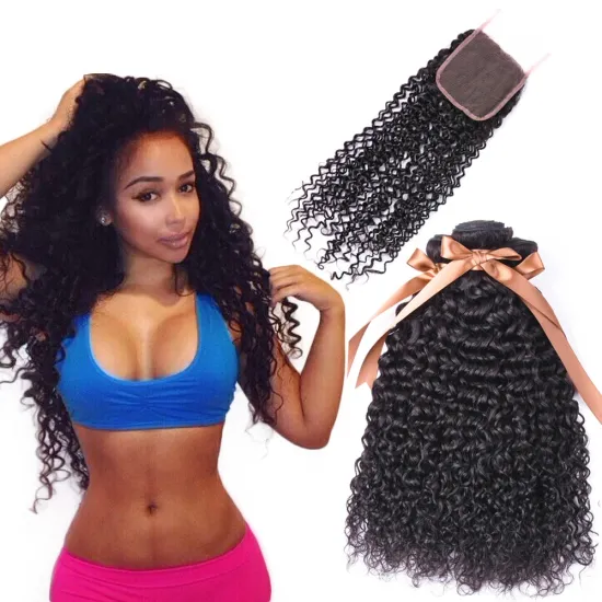 Kinky Curly  human hair bundles 10a wholesale mongolian curly hair bundles , 10  raw peruvian human hair bundles with closure