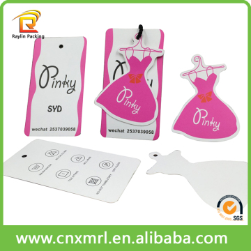 Fashion customized sizes dress hang tag cute swing hang tag