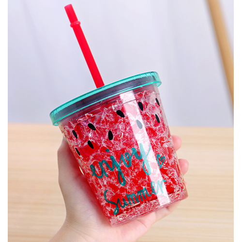 double-layer plastic anti-drop water cup cute drink cup