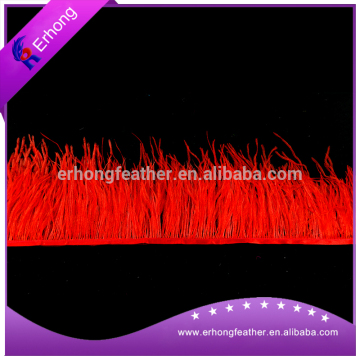 11-14cm long ostrich feather trim with satin ribbon