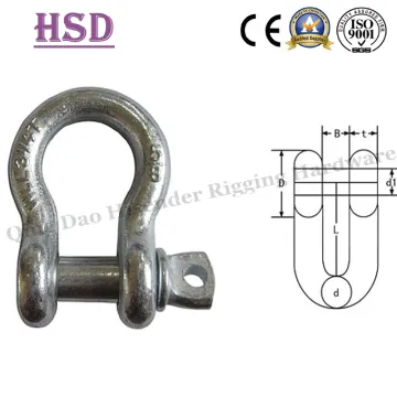 JIS Bow Shackle, European Type, Fastener, Hardware, Rigging, Anchor Shackle, Maring Hardware, Us Type Forged Shackle