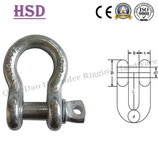 JIS Bow Shackle, European Type, Fastener, Hardware, Rigging, Anchor Shackle, Maring Hardware, Us Type Forged Shackle