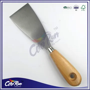 ColorRun hot sale made in china carbon steel fine polishing wooden handle putty knife