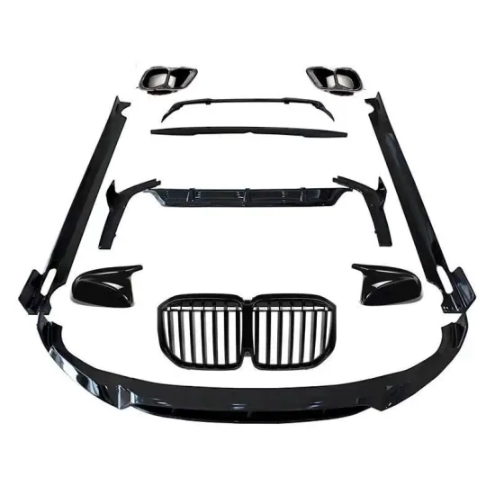 2023 BMW X7 Black Knight Kit: Front Lip Grille, Rear Spoiler, Front Shovel, Rear Lip Throat Modifications