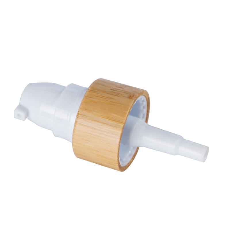 Venta en caliente de alta calidad 20/410 24 410 Bomba de tratamiento de dosis de crema facial de bambú Bomba de madera