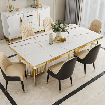 Dining Table Chair Set with Sintered Stone Top from GuangDong Manufacturer