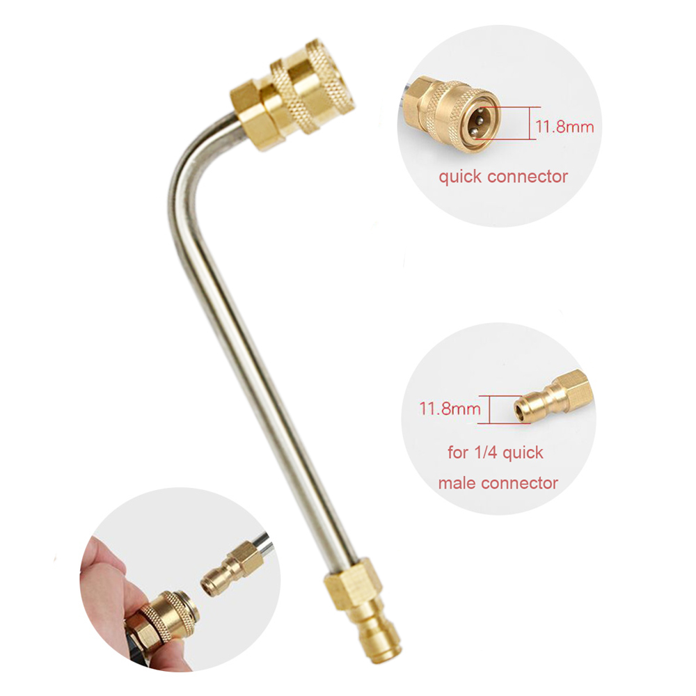 Yüksek Basınçlı Tabancalı Uzatma Değirmen Yıkama Metal Jet Lance 1/4 "Hızlı Konnektör Değiştirme Lance Yıkama Tabancası Temiz Çubuk