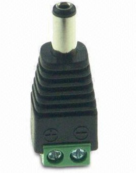 2.1mm DC Male Connector for CCTV Cameras and Power Connectors, Measures 39 X 13 X 12mm