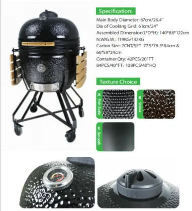 Auplex Kamado Green Ceramic Big Joe XXL 27 Inch Egg BBQ Grill