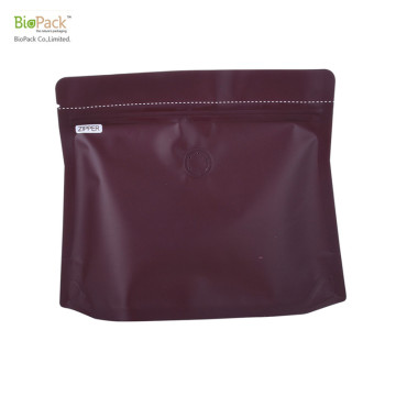 Fermeture à glissière à fond plat amidon paysage bioplastique ouverture sac de café usine Chine