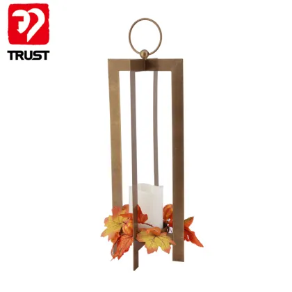 Customizable TRUST Iron Crafts Candlesticks for Harvest Festival Lanterns in Golden Design