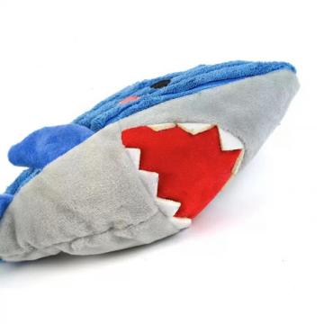 Brinquedo de dormir de pelúcia de tubarão azul para crianças