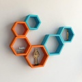 Wooden Wall Mounted Hexagon Storage Rack