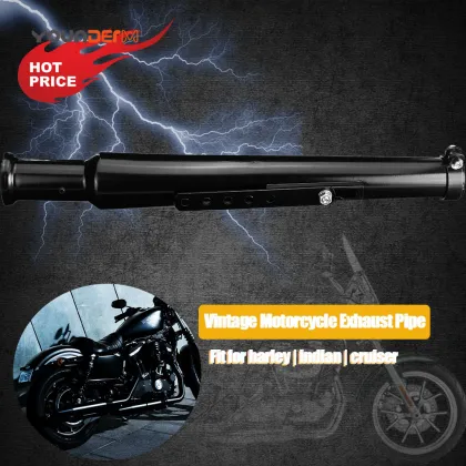 Retro Steel Motorcycle Exhaust 45mm Muffler for Harley Cruiser Indian