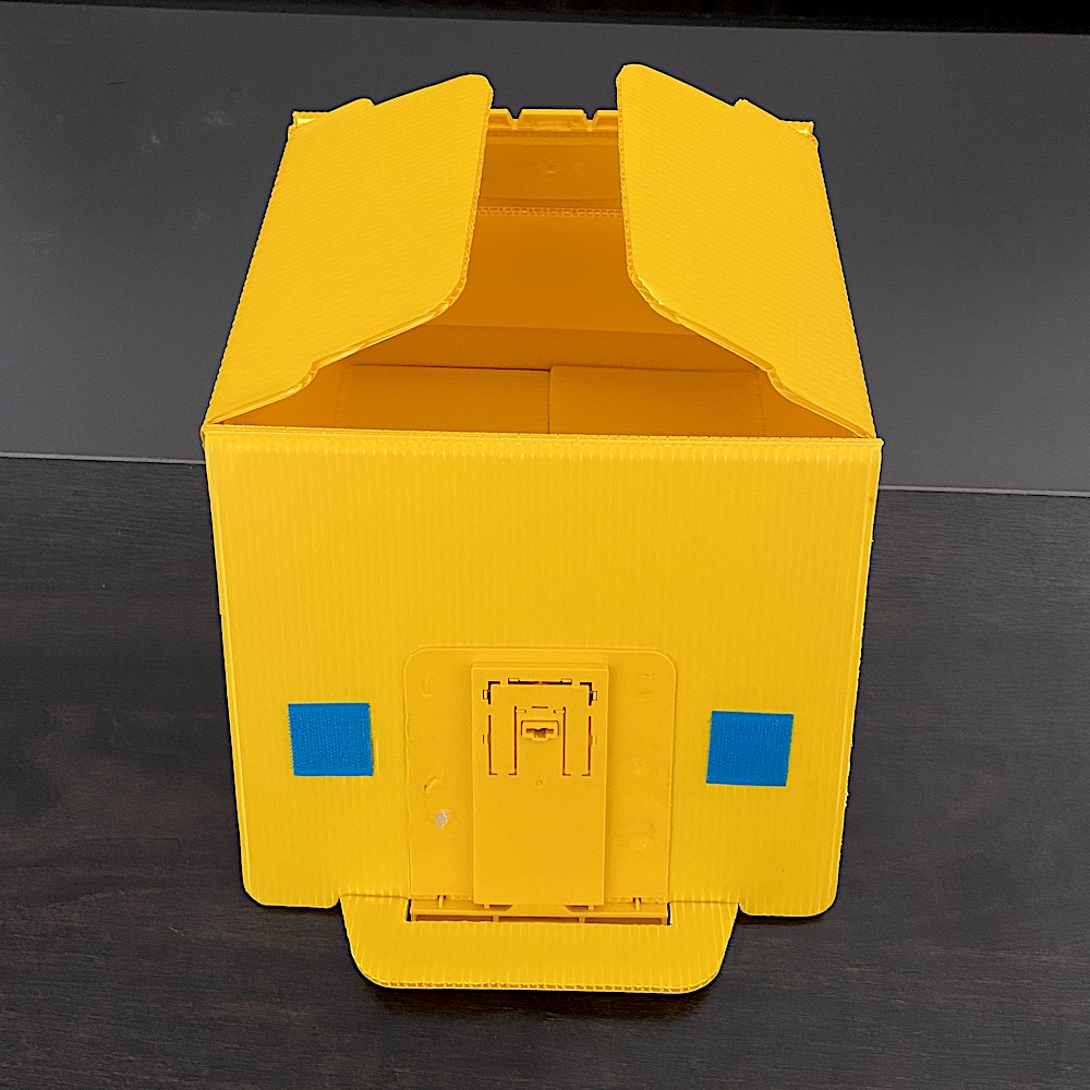 Yellow PP Corrugated Plastic Recycled Storage Bins