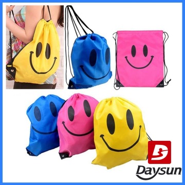 Simle Face Drawstring Bag Swimming Bags School bags Emoji Kids Backpack