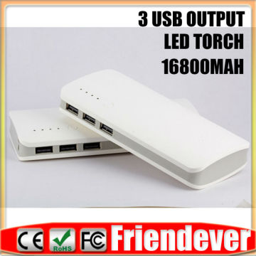 3 usb port external power bank battery