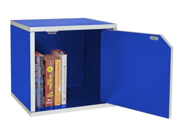 Blue Colored Small Cardboard BookCase With Door