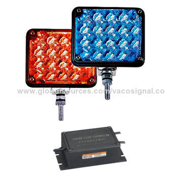 Patrol motorcycle or bicycle LED square warning light