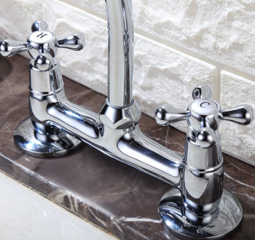 Dual Handle Faucet Brass Basin Faucet