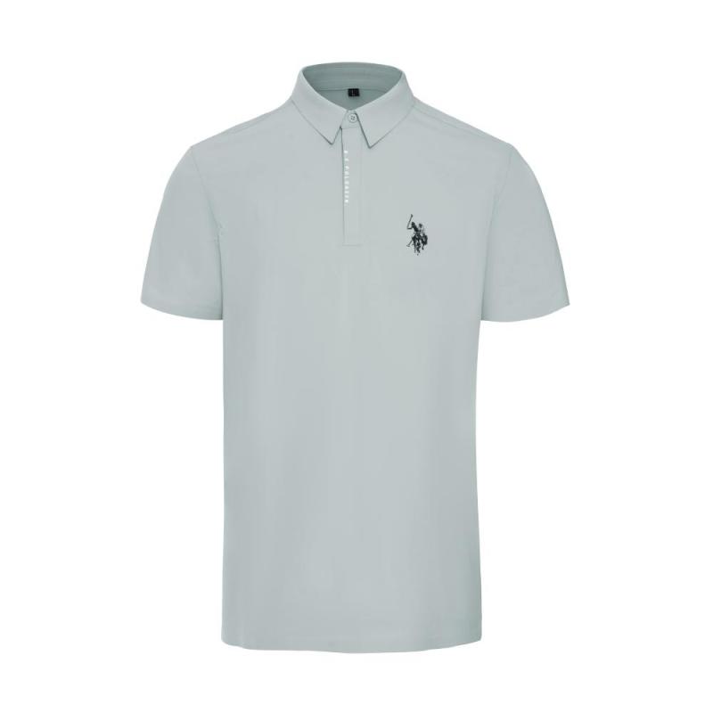 Embroidered Polo Collar Men's Top