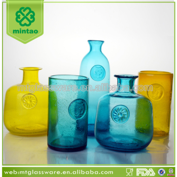 color bubble water glass set glass bottle and highball