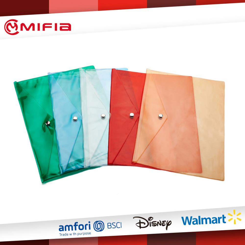 Pvc Envelope Bag With Metal Button 5color Jpg