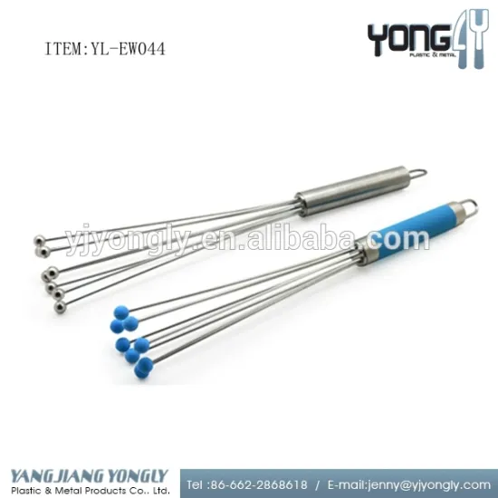 Food assurance stainless steel kitchen novelty silicone egg whisk