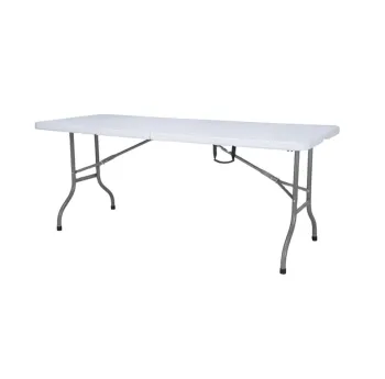 Versatile 8ft Rattan Folding Table: Ideal for Restaurants, Bars, Coffee Shops, Outdoor Activities, Picnics, Parks, Offices, Parties, and Weddings