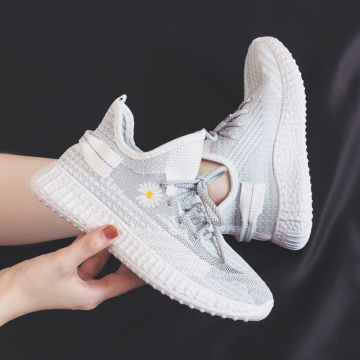 Women Sneakers Shoes 3d Embroidery Flowers Cushion Flat