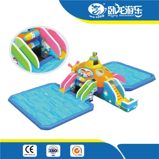 giant funny Inflatable water slide with pool