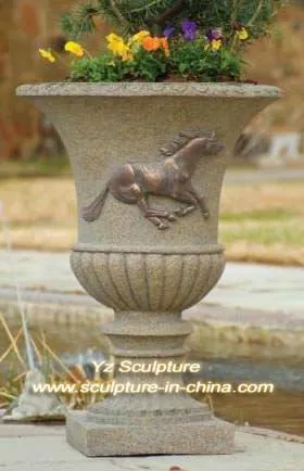 Marble Carving Garden Flowerpot FPT-075