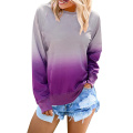 Women Long Sleeve Sweatshirt Colorblock