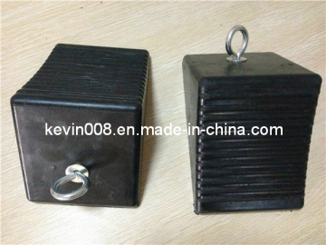 Rubber Wheel Chock with Eye Hook