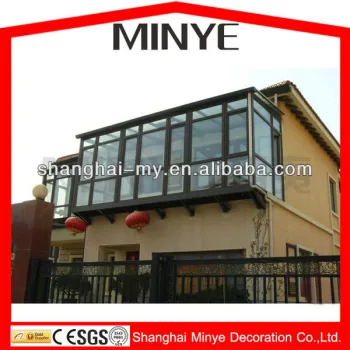 Minye aluminum frame glass sunroom/greenroom/house/garden house/warm room system