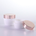 Opal white cream jar with rose gold cap