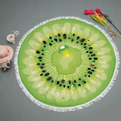 Fruit shaped summer microfiber circle beach towel