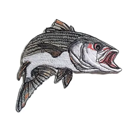 Large Mouth Bass Fish Embroidered Patches