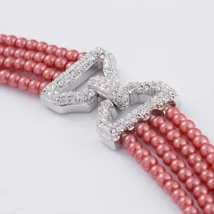 Fashion Multi-layer Red Pearl Necklace