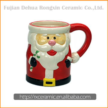 Santa Claus shape decorative cheap ceramic mugs for christmas