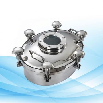 Supply Round Manhole for Tank Flange with Glass Manway and Stainless Steel Manhole Cover