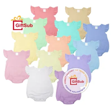 Solid Color Baby Girl Rompers and Bodysuits: Cute Ruffle Sleeve Bubble Tees & Flutter Sleeve Bubble Rompers for Newborns and Infants